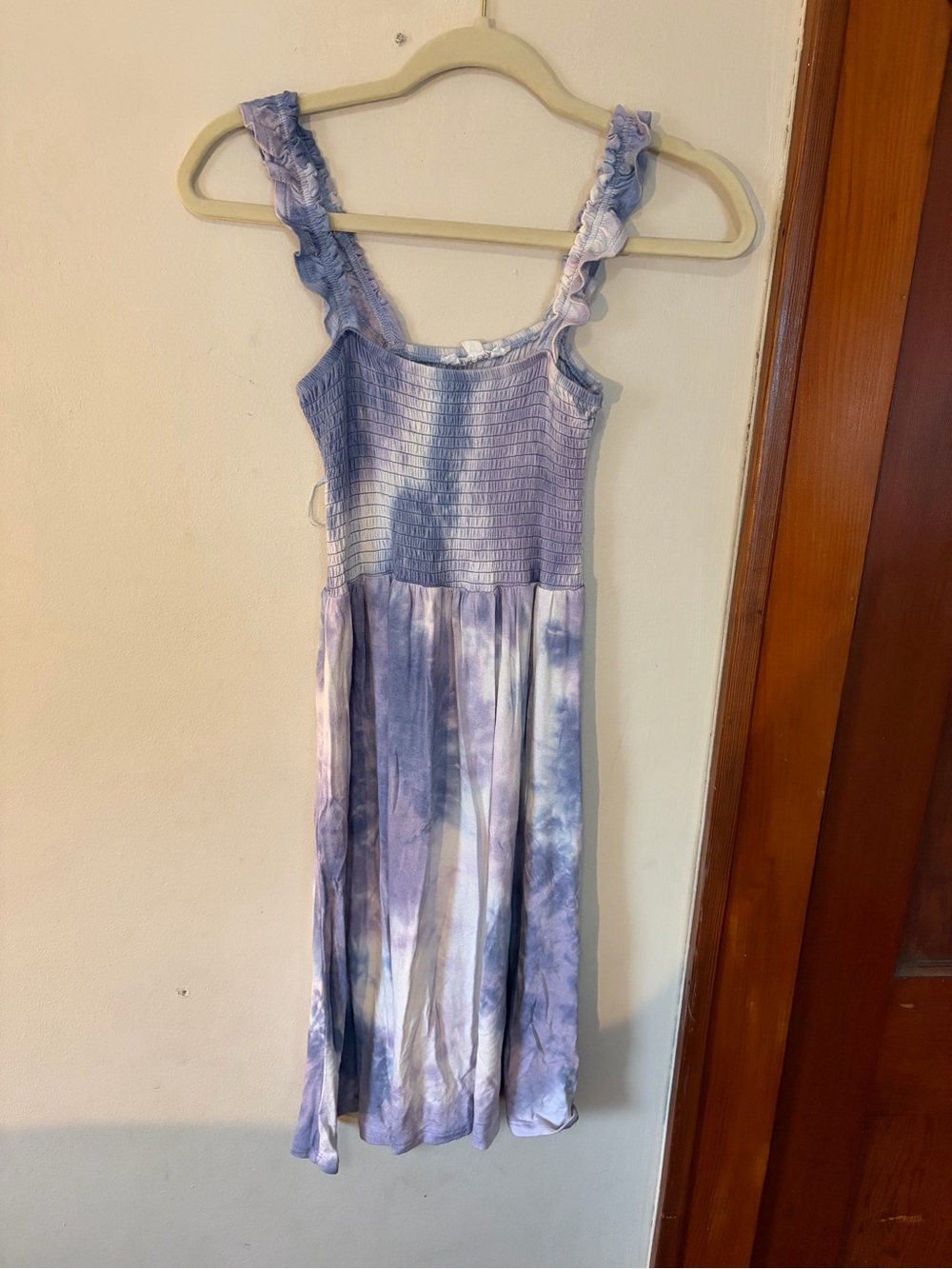 Pink Rose Lavender Tie-Dye Smocked Sundress